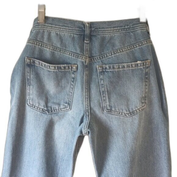 NWT! Free People Maggie Mid-Rise Straight-Leg Jeans Distressed Cotton SZ 27 - Picture 6 of 7